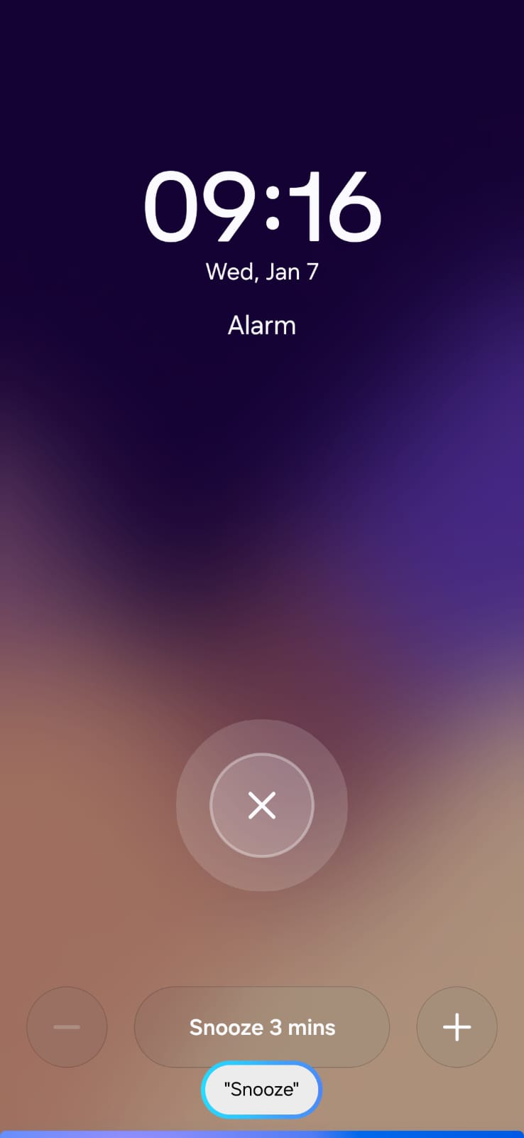 Regular Alarm Screen